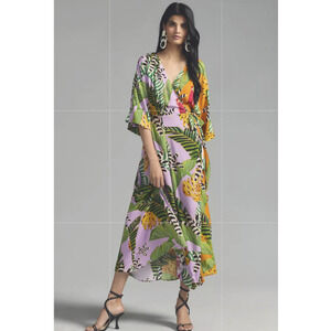 NWT Farm Rio Printed Banana Wrap Maxi Dress Size XS Tropical #7E461